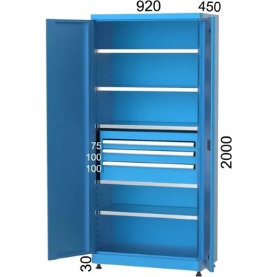 KOCEL КОМБИНИРАН ШКАФ С 3 ЧЕКМЕДЖЕТА И РАФТОВЕ kocel - 6240 (6240)