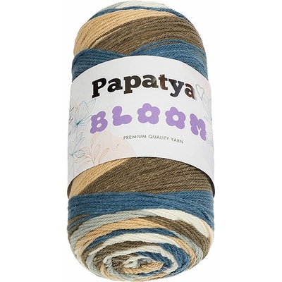 BELLATEX Priadza Papatya Bloom 100 g, 04 krémová, hnedá, modrá