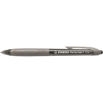 STABILO Химикалка, 0, 35 мм, с бутон, сив корпус, STABILO "Performer+", черна 328/3-46 (328/3-46)
