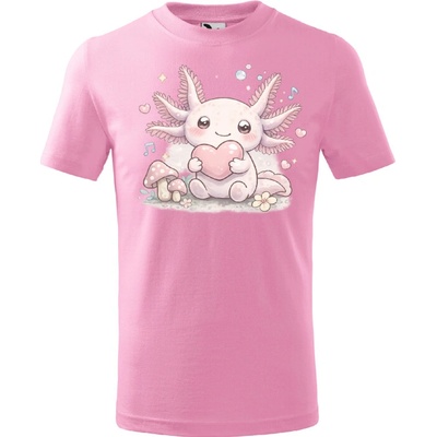 Stymio detské tričko Axolotl so srdiečkom Ružová