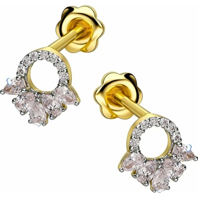 Zlaton Náušnice žluté zlato kruhy 0.7cm 1.6g s diamantem 0.370ct 000670812231