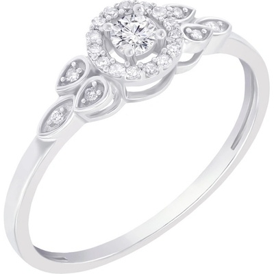 Eppi Strieborný halo prsteň s lab grown diamantmi Delphine R44336