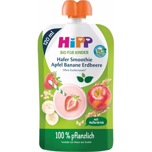 Hipp Био плодово смути Hipp Hippis - Праскова, Ябълка, Банан и Овес, 120 g (84007)