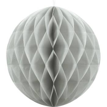 PartyDeco Хартиена Топка за Декорация, Светлосива, 20 см