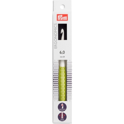PRYM Háček na háčkování ergonomický plastový PRYM ERGO, velikost 6mm, délka 17cm