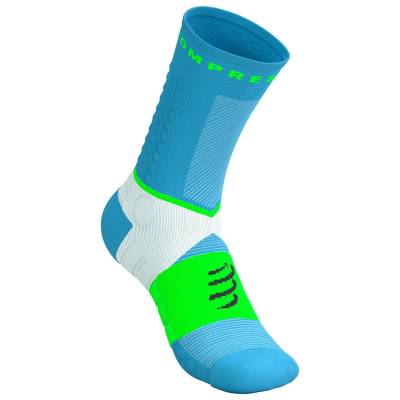 Чорапи за бягане Compressport Ultra Trail Socks V2.0 Running socks - Norse Blue / Neon Green - размер T3 (201-8601-0813)