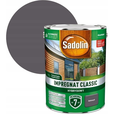 Impregnace na dřevo Sadolin Classic hybridní Antracit 4,5L