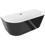 Mexen Oval 160x80 cm black/white/brushed gun grey (52671608075-66)