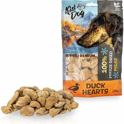 KidDog SUPER PREMIUM 100% kachní srdíčka sušená mrazem 50 g