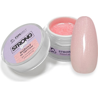 Expa nails Uv Led gel modelovací vícefázový gel strong růžový se třpytem 15 g