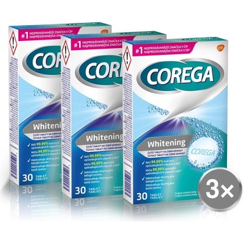 Corega Whitening tabs 3x 30 ks