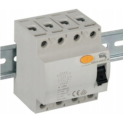 Proudový chránič IDEAL 4P 25A 30mA IP20