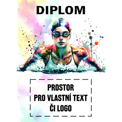 Diplom PLAVÁNÍ ŽENA – Zboží Dáma