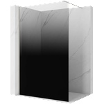 Mexen Kioto душ преграда Walk-in 80 x 200 cm, омбре черна 8 мм, четкосан никел (800-080-101-97-76)