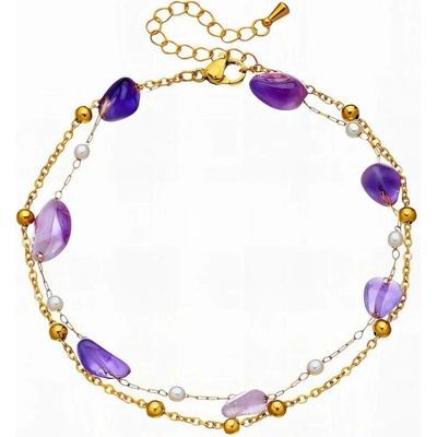 Glanzio retiazka na členok Amethyst Glow 90926
