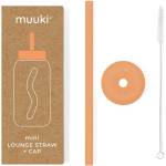 Muuki Силиконова сламка с четка за почистване и капак Tropical Papaya - Muuki (Muuki42)