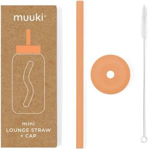 Muuki Силиконова сламка с четка за почистване и капак Tropical Papaya - Muuki (Muuki42)