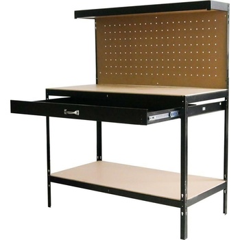 Strend Pro Stôl Racks DWB60, pracovný, do dielne, 1x zásuvka, 120x60x150 cm, max. 230 kg