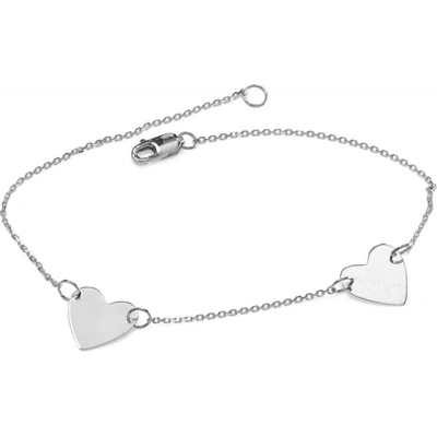Zlatnictví Zlatíčko zlatý náramek se srdíčky twoheart1010 bílé zlato