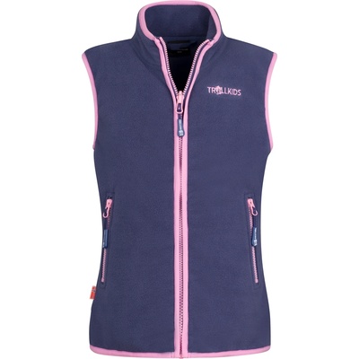 TROLLKIDS Детски поларен елек Trollkids Kid's Arendal Vest Fleece vest - Violet Blue / Wild Rose - размер 110 (EU) (703-2083-2414)