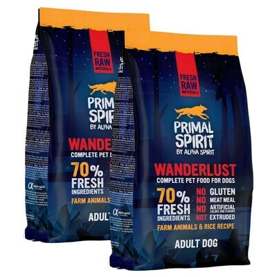 Primal Spirit Wanderlust mäkké s kuracím mäsom a ryžou 2 x 1 kg