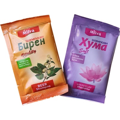 Milva šampón pivné droždie 12ml a šampón huma 12ml