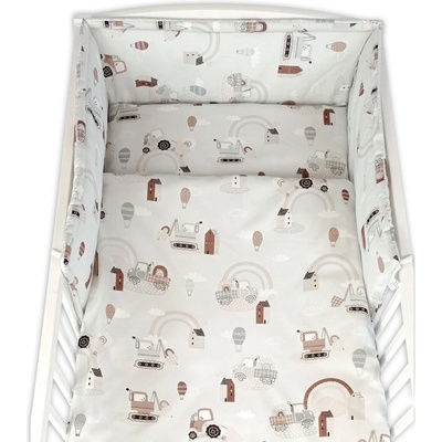 Baby Nellys Sada 3-dílná sada mantinel a povlečení Malý stavitel šedá 40 x 60 cm 120 x 90 cm – Zboží Dáma