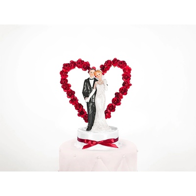 Figurky na dort - Srdce z rudých růží (1 ks) – Zbozi.Blesk.cz