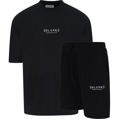 Blank Essentials Тениска Blank Essentials Blank Puff Print T-shirt Short Set - Black