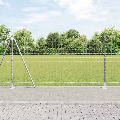 OMAXI Zahradní euro plot s betonovým základem 10 x 1,2 m Stříbrná 243638