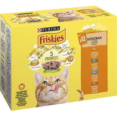 Friskies Консерви Friskies Cat пиле, патица, сьомга и индейка в сос 12 x 85 г