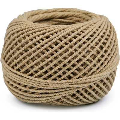 Bavlněná příze macrame / háčkovací 40 g rozčesávací - (4) režná
