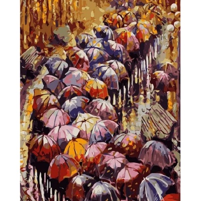 TSvetnoy Комплект за рисуване по номера TSvetnoy - Autumn Umbrellas