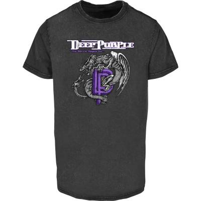 MERCHCODE Тениска Deep Purple Dragon Acid Wash Tee black XXLUB-MC1120-00007 - , размер XS