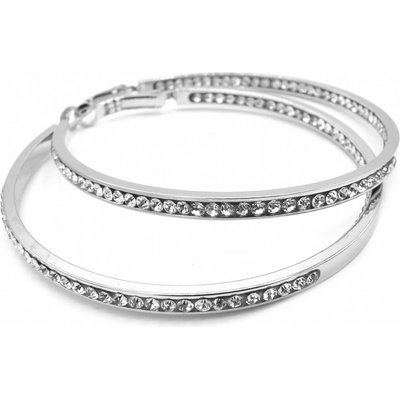 Steel Jewelry náušnice kruhy s krystalky NS220245
