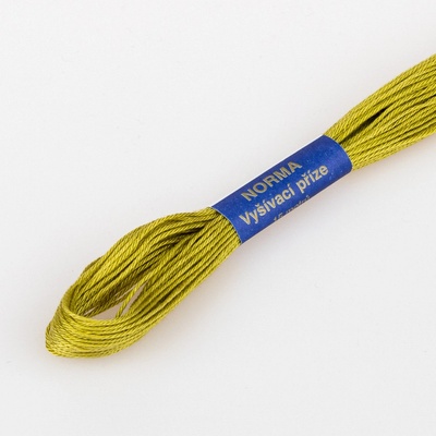 Niťárna Vyšívací příze NORMA / BAVLNKA 6722 hnědožlutá zelená, jednobarevná, 1,5g/15m