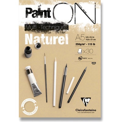 Clairefontaine Paint'ON Natural - blok - A5, 30 listů, 250 g