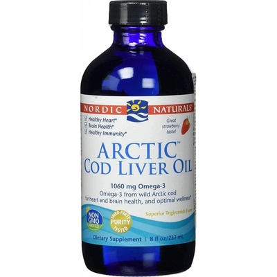 Nordic Naturals Arktický olej z treščej pečene 1060 mg Arctic Cod Liver Oil Jahoda 237 ml