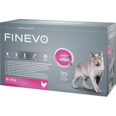 Finevo Sensitive Cat kuracie čisté 16 x 85 g