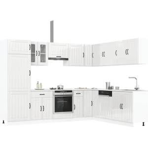 vidaXL Комплект кухненски шкафове от 14 части Lucca, инженерно дърво (3314983)