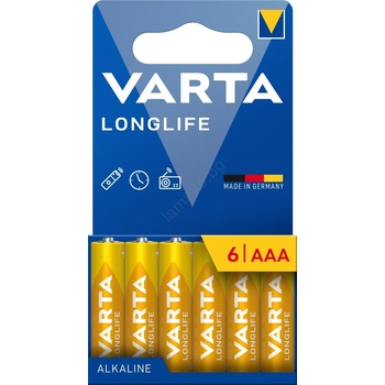 VARTA 4103101746 - 6 бр. алкални батерии LONGLIFE AAA 1, 5V (VA0273)