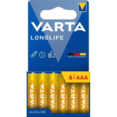 VARTA 4103101746 - 6 бр. алкални батерии LONGLIFE AAA 1, 5V (VA0273)