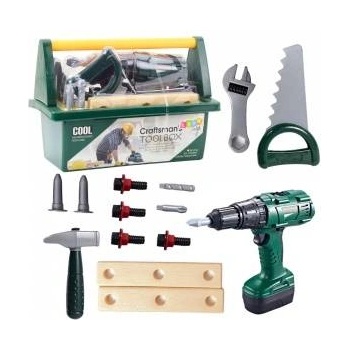 LEAN Toys DIY Tool Kit in Box Battery-Powered Drill 14 pcs
