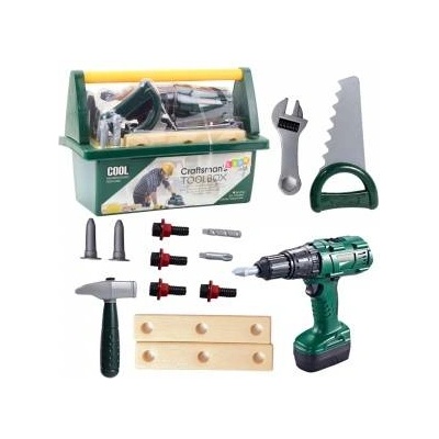 LEAN Toys DIY Tool Kit in Box Battery-Powered Drill 14 pcs