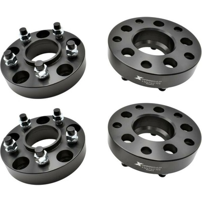 Sada adaptérů na kola 5x5 @ 5x4,5, Černá, Hliník, 4 ks, Jeep Wrangler JK, Grand Cherokee WJ, WK, Commander XK @ Jeep Wrangler TJ, YJ, Cherokee XJ ... | Zboží Auto