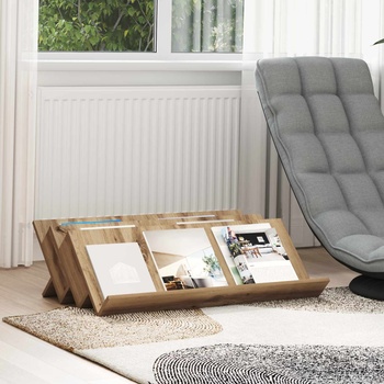vidaXL Етажерка за списания Дъб 90 x 53 x 28, 5 см Инженерно дърво (890895)