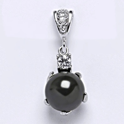 Čištín Přívěšek stříbrný šperk. Swarovski perla black P 1190/2