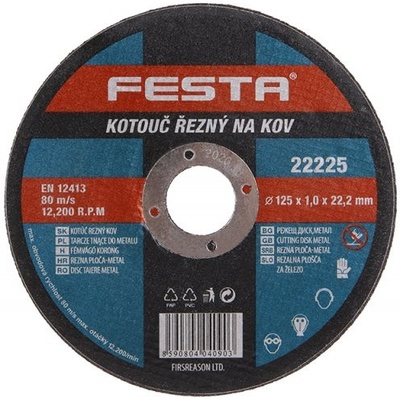 Kotouč řezný na ocel Festa 125x1,0mm 0.037 Kg NÁŘADÍ Sklad2 22225