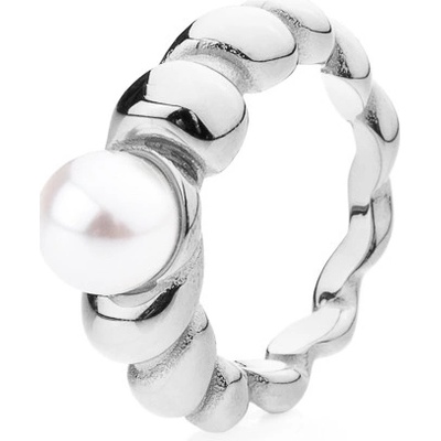 Franco Bene Zkroucený prsten s perlou stříbrný 918