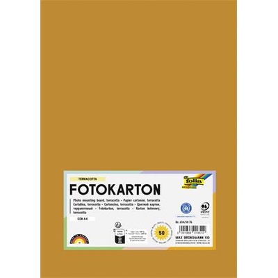 FOLIA Декоративен картон, 2 страници, A4, 300 g, 50 листа, FOLIA, теракота 614/50 76 (614/50 76)
